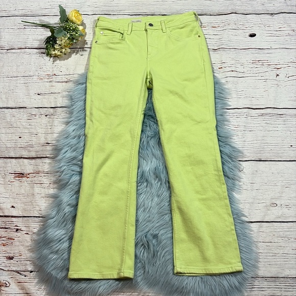 Anthropologie Pilcro Aloe Green The Yaya High Rise Crop Flare Jeans - Picture 2 of 10